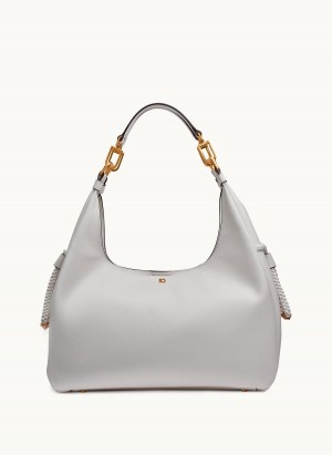 Donna Karan Bellerose Hobo Bag White | UAE_DK81575