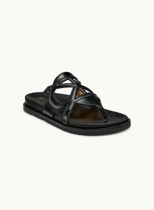 Donna Karan Hatsy Flat Sandals Black | UAE_DK81190