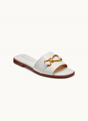 Donna Karan Haylen Flat Sandals White | UAE_DK44813