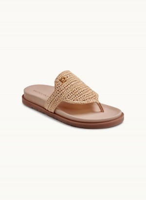 Donna Karan Hira Flat Sandals Beige / Beige | UAE_DK48580