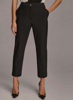 Donna Karan Slim Leg Ankle Length Pants Black | UAE_DK96991