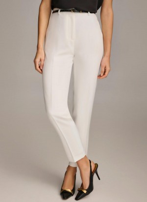 Donna Karan Straight With Belt Pants White | UAE_DK29761