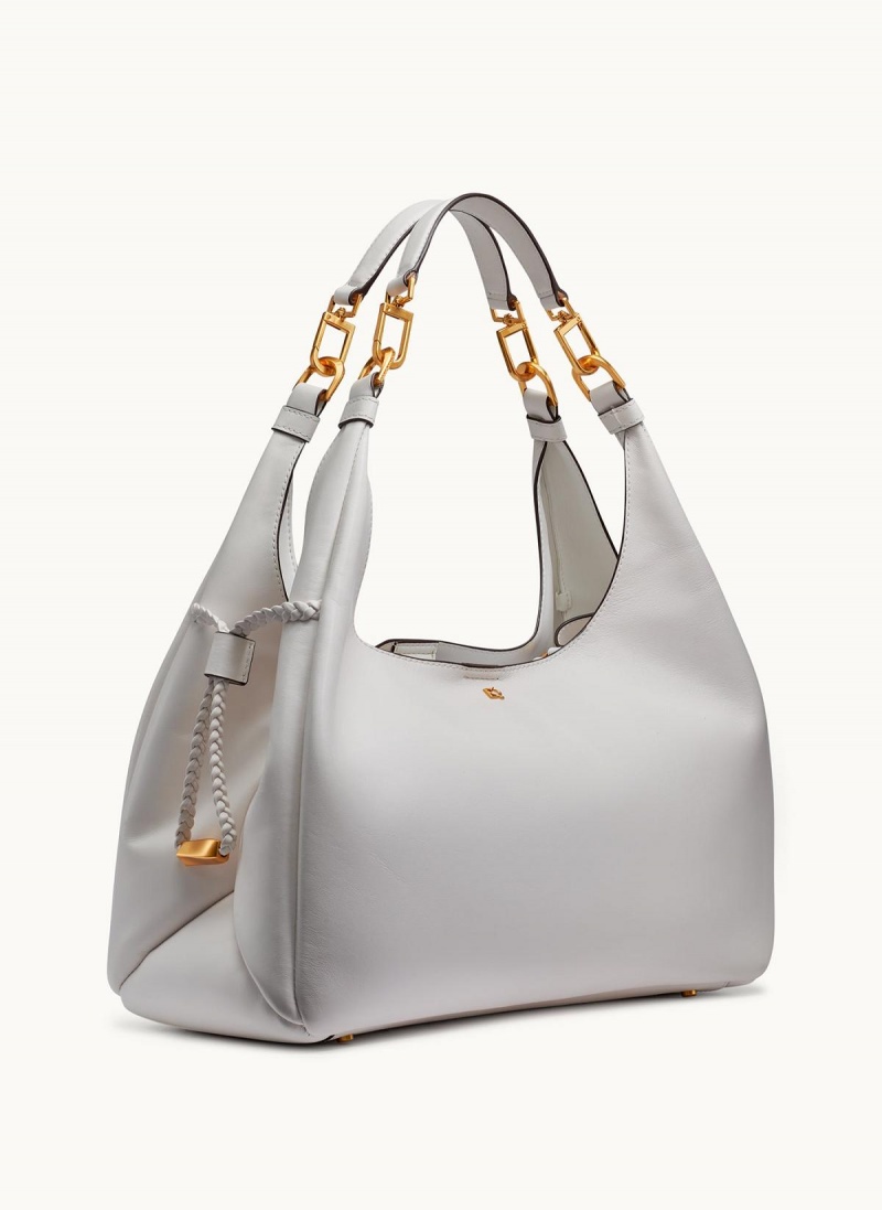 Donna Karan Bellerose Hobo Bag White | UAE_DK81575