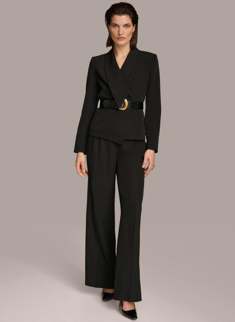 Donna Karan Belted Blazer Jacket Black | UAE_DK28552