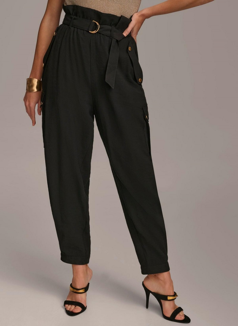 Donna Karan Belted Cargo Pants Black | UAE_DK78699