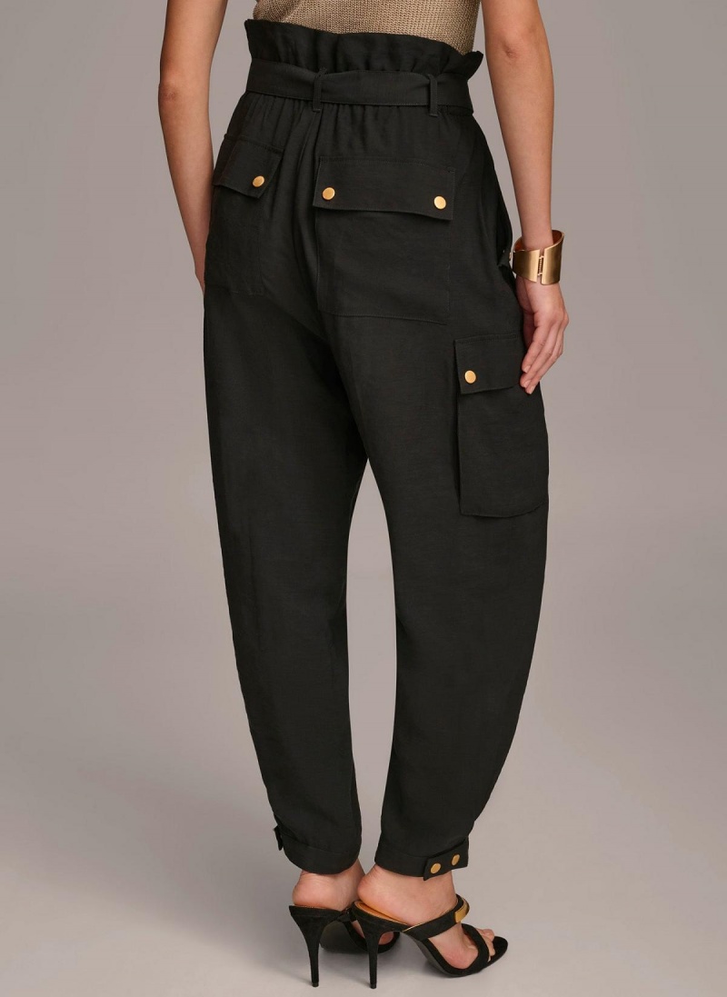 Donna Karan Belted Cargo Pants Black | UAE_DK78699