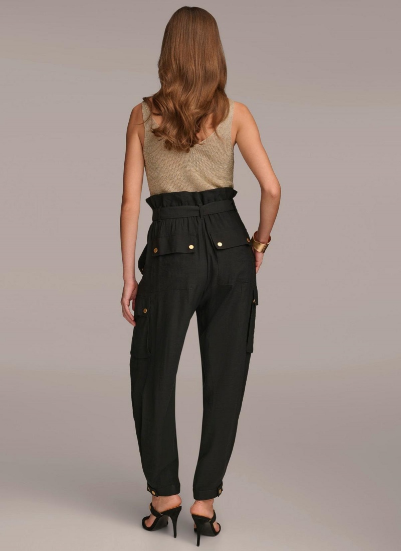 Donna Karan Belted Cargo Pants Black | UAE_DK78699