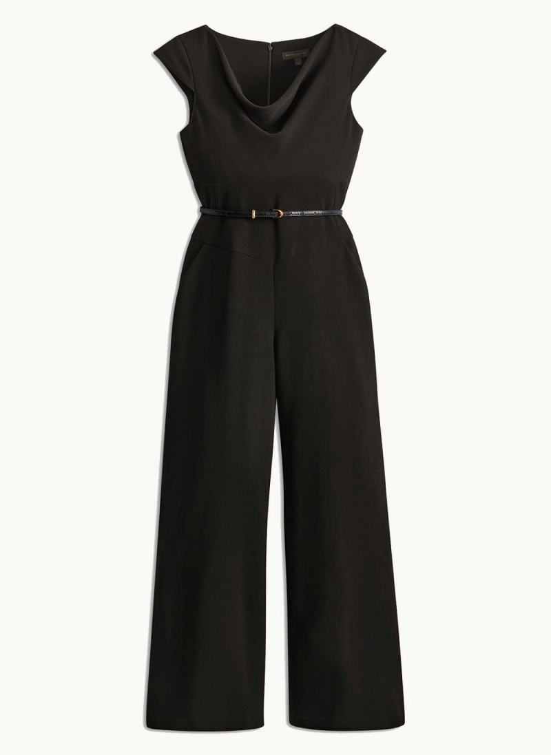 Donna Karan Belted With Pockets Jumpsuit Black | UAE_DK29103