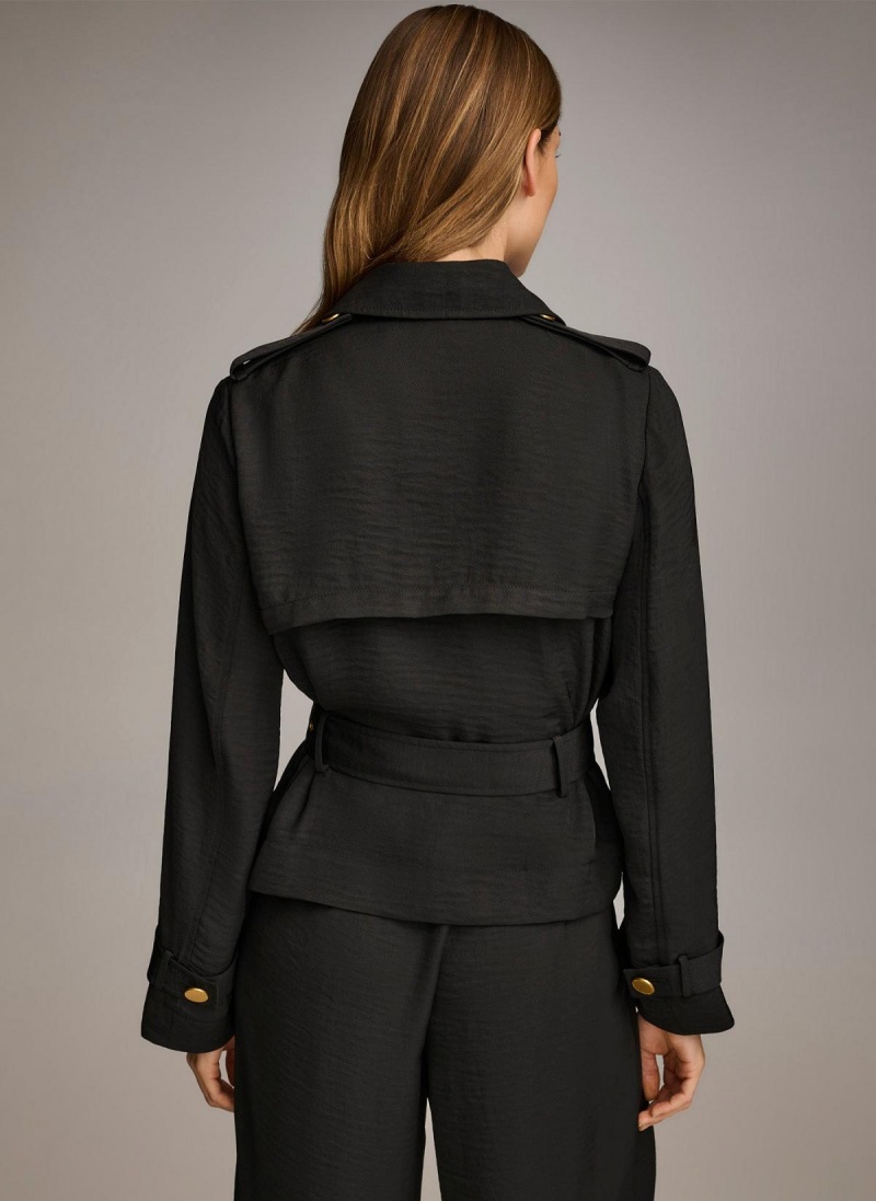 Donna Karan Double Breasted Blazer Jacket Black | UAE_DK85938