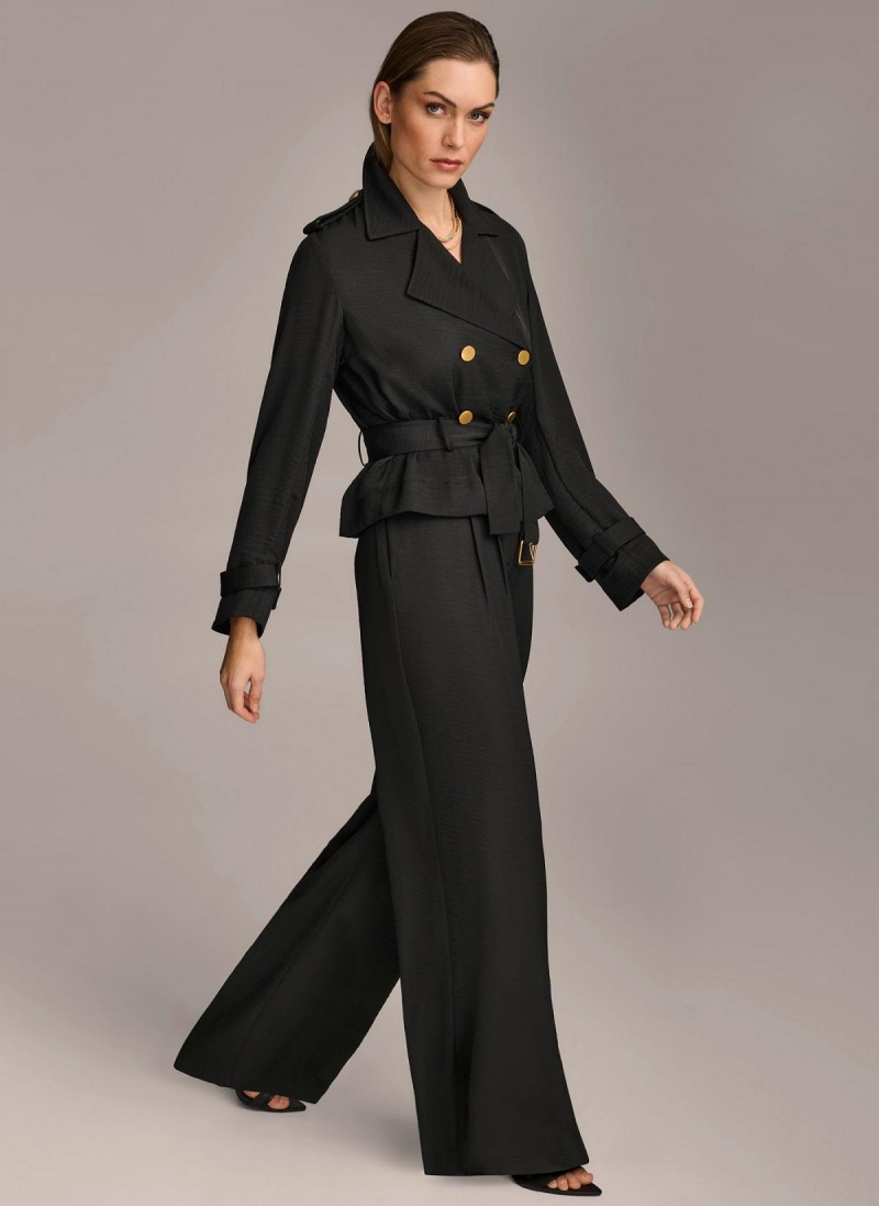 Donna Karan Double Breasted Blazer Jacket Black | UAE_DK85938