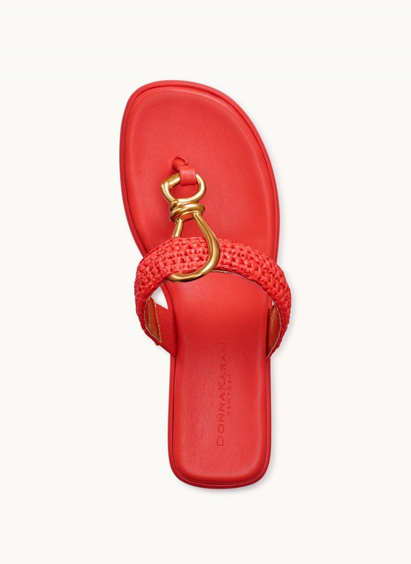 Donna Karan Harlyn Wedge Sandals Red | UAE_DK67892