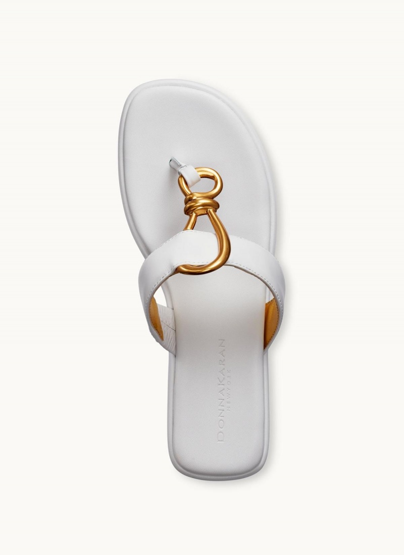 Donna Karan Harlyn Wedge Sandals White | UAE_DK48160