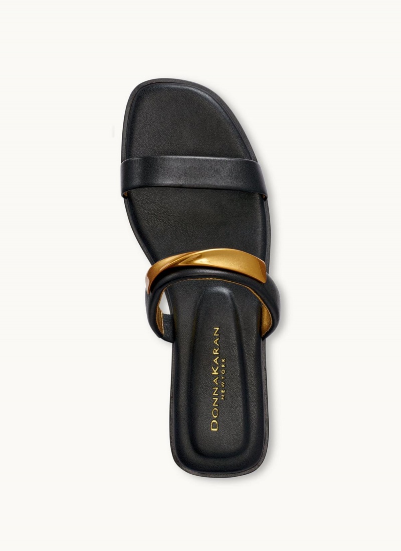 Donna Karan Harmoni Flat Sandals Black | UAE_DK26825