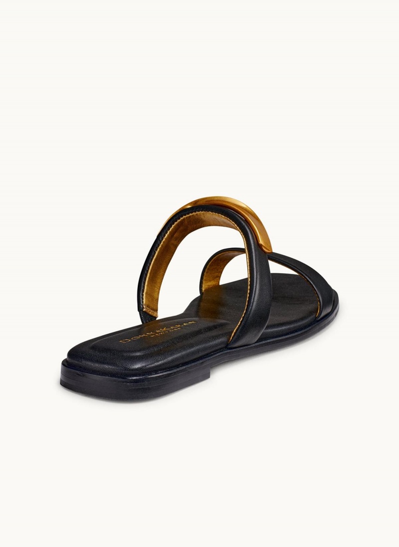 Donna Karan Harmoni Flat Sandals Black | UAE_DK26825