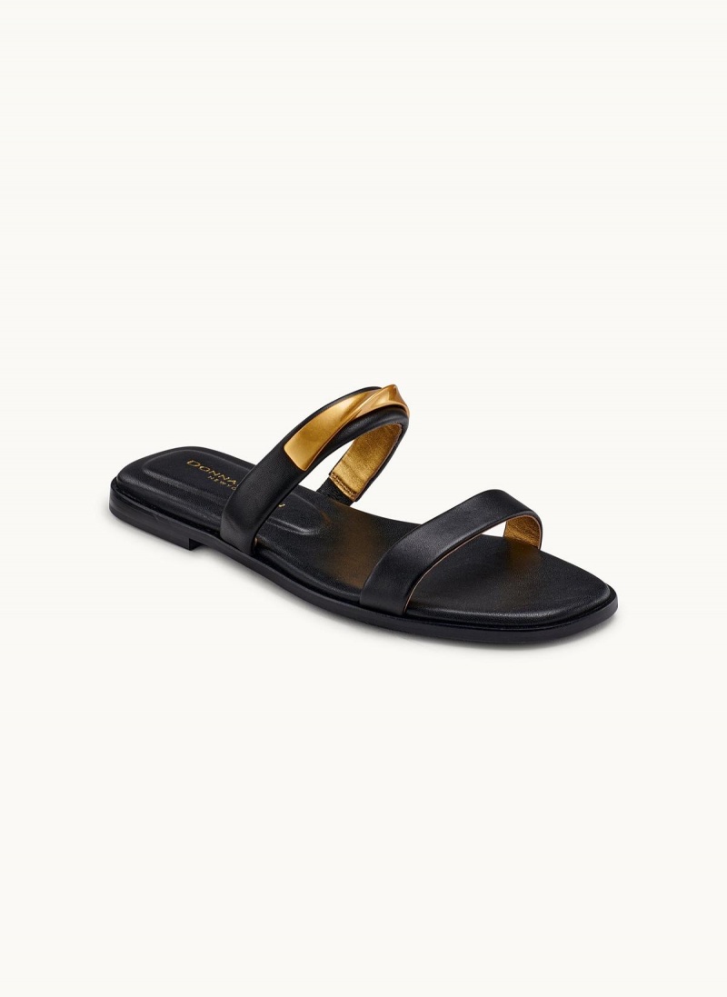 Donna Karan Harmoni Flat Sandals Black | UAE_DK26825