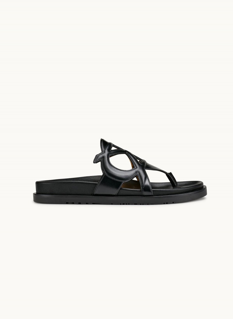 Donna Karan Hatsy Flat Sandals Black | UAE_DK81190