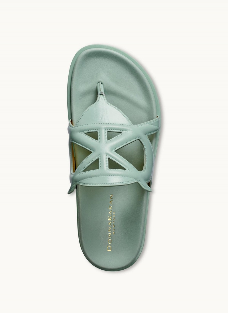 Donna Karan Hatsy Flat Sandals Green | UAE_DK88654