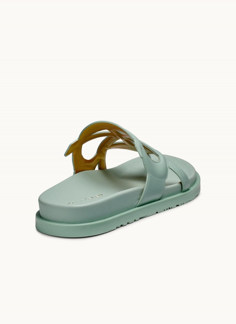 Donna Karan Hatsy Flat Sandals Green | UAE_DK88654