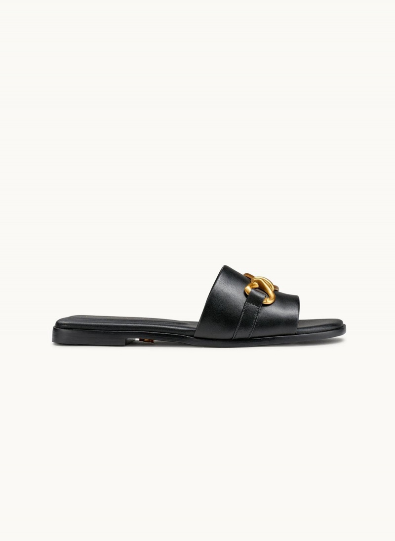 Donna Karan Haylen Flat Sandals Black | UAE_DK58380