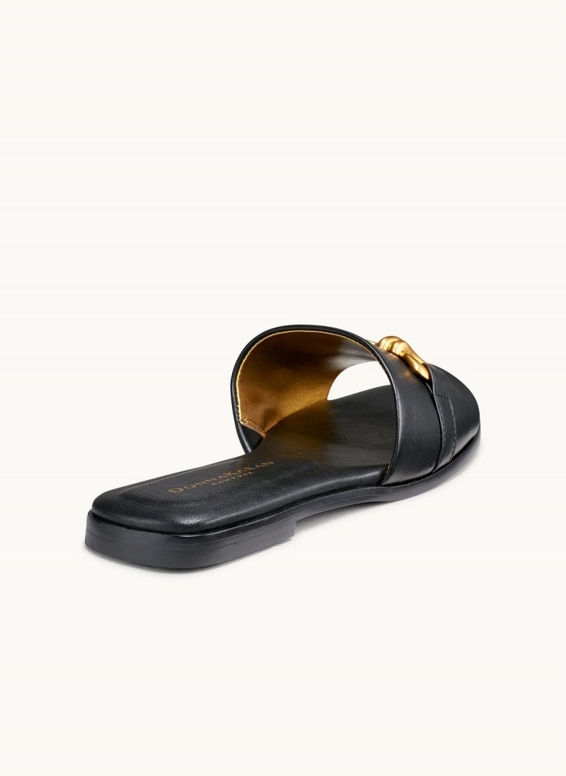 Donna Karan Haylen Flat Sandals Black | UAE_DK58380