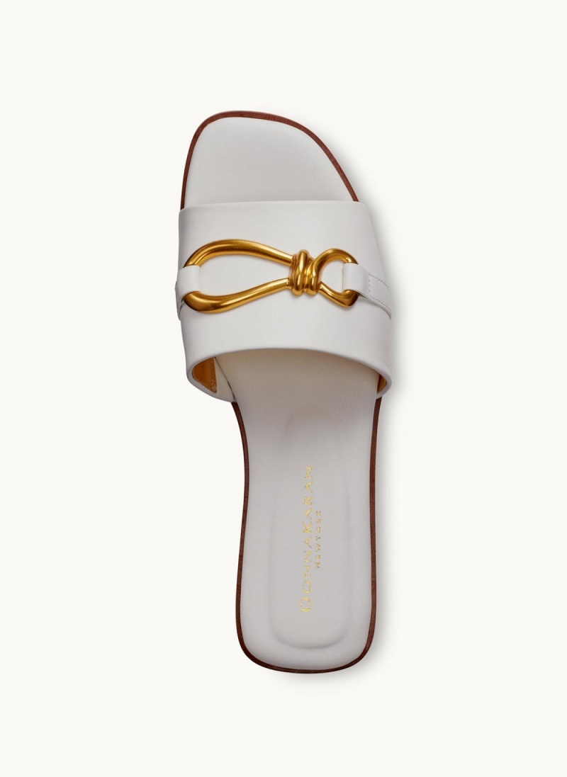 Donna Karan Haylen Flat Sandals White | UAE_DK44813