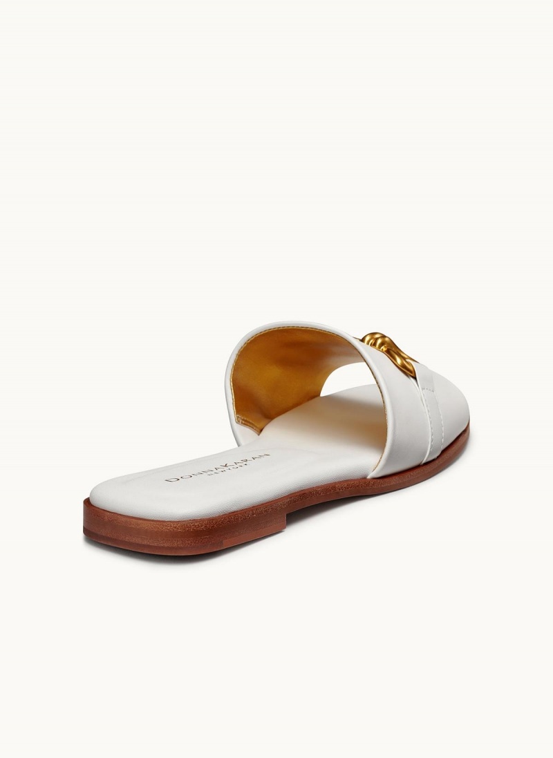 Donna Karan Haylen Flat Sandals White | UAE_DK44813