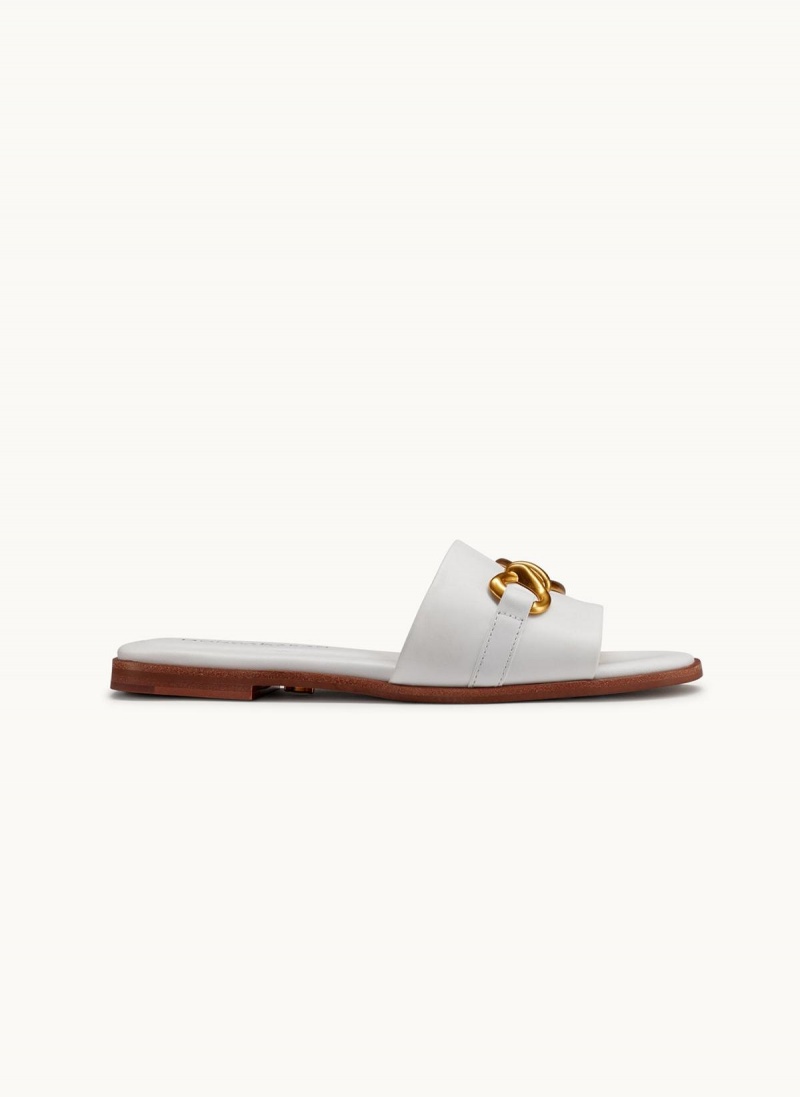 Donna Karan Haylen Flat Sandals White | UAE_DK44813