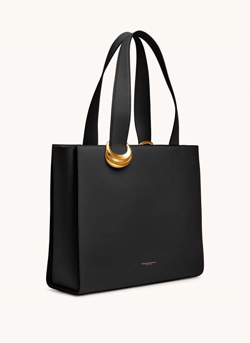 Donna Karan Hewlett Tote Bag Black / Gold | UAE_DK20788