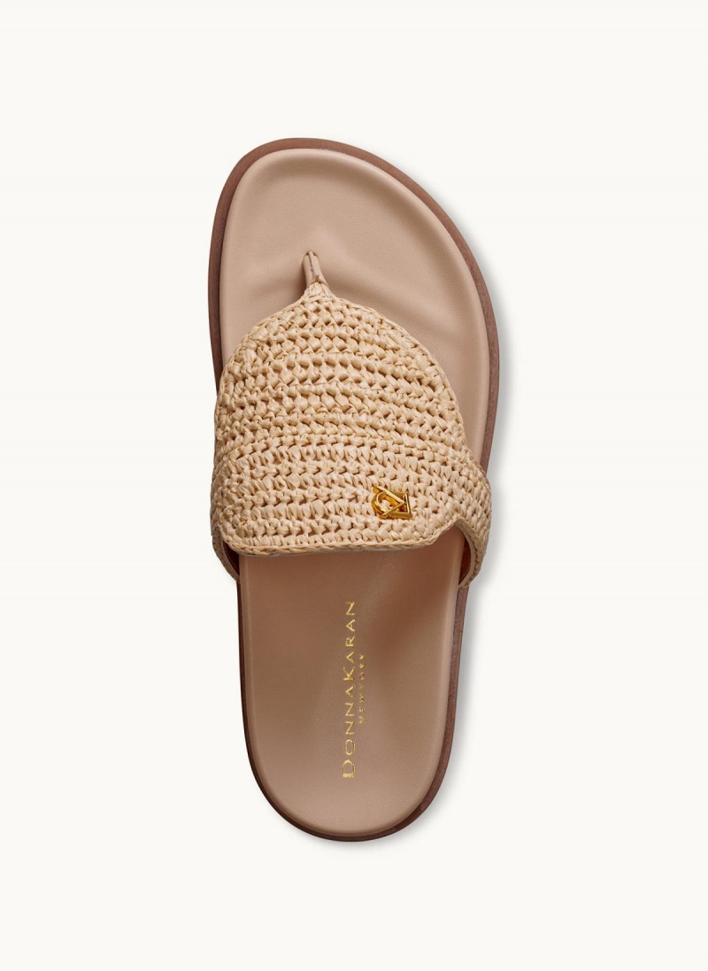 Donna Karan Hira Flat Sandals Beige / Beige | UAE_DK48580