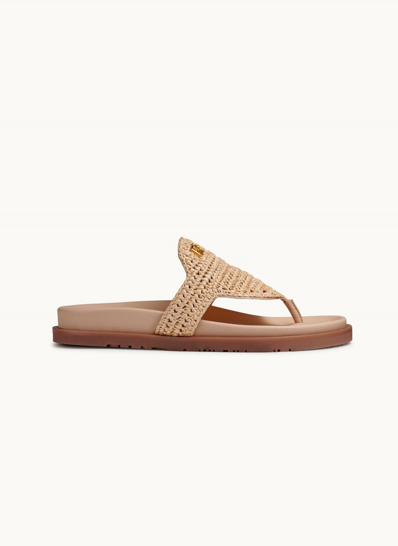 Donna Karan Hira Flat Sandals Beige / Beige | UAE_DK48580