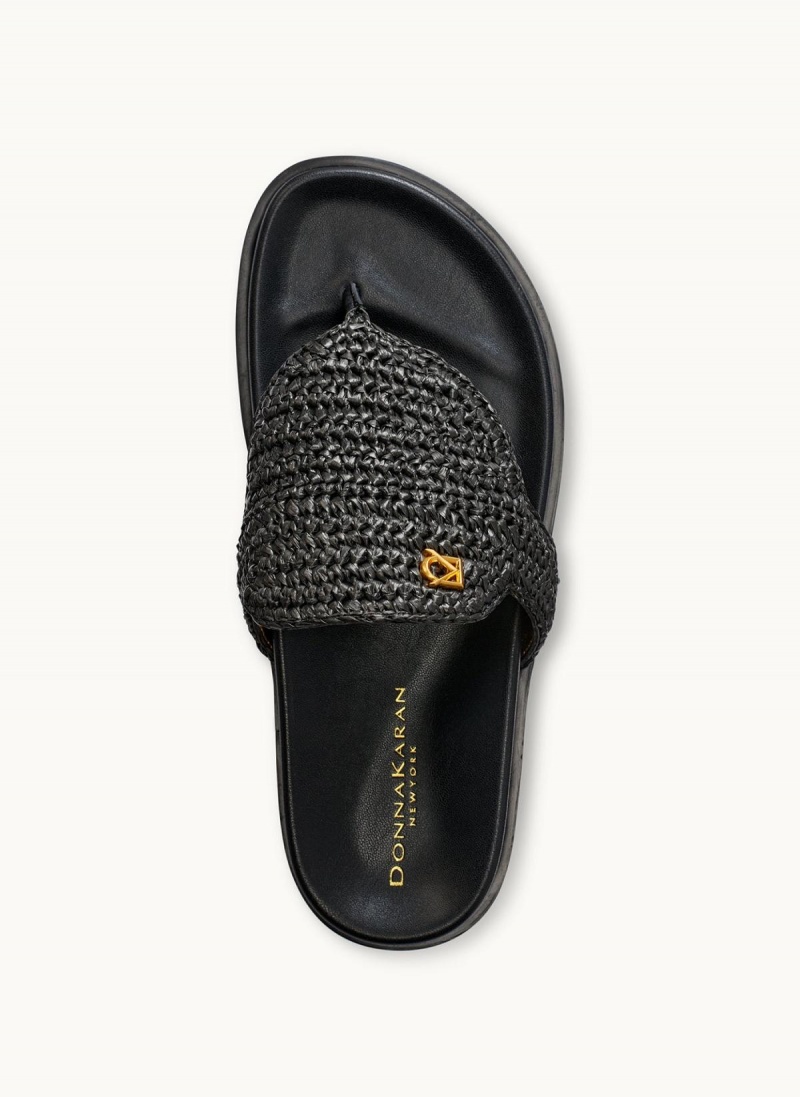 Donna Karan Hira Flat Sandals Black | UAE_DK75512