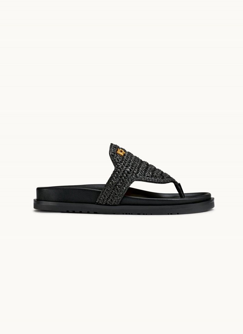 Donna Karan Hira Flat Sandals Black | UAE_DK75512