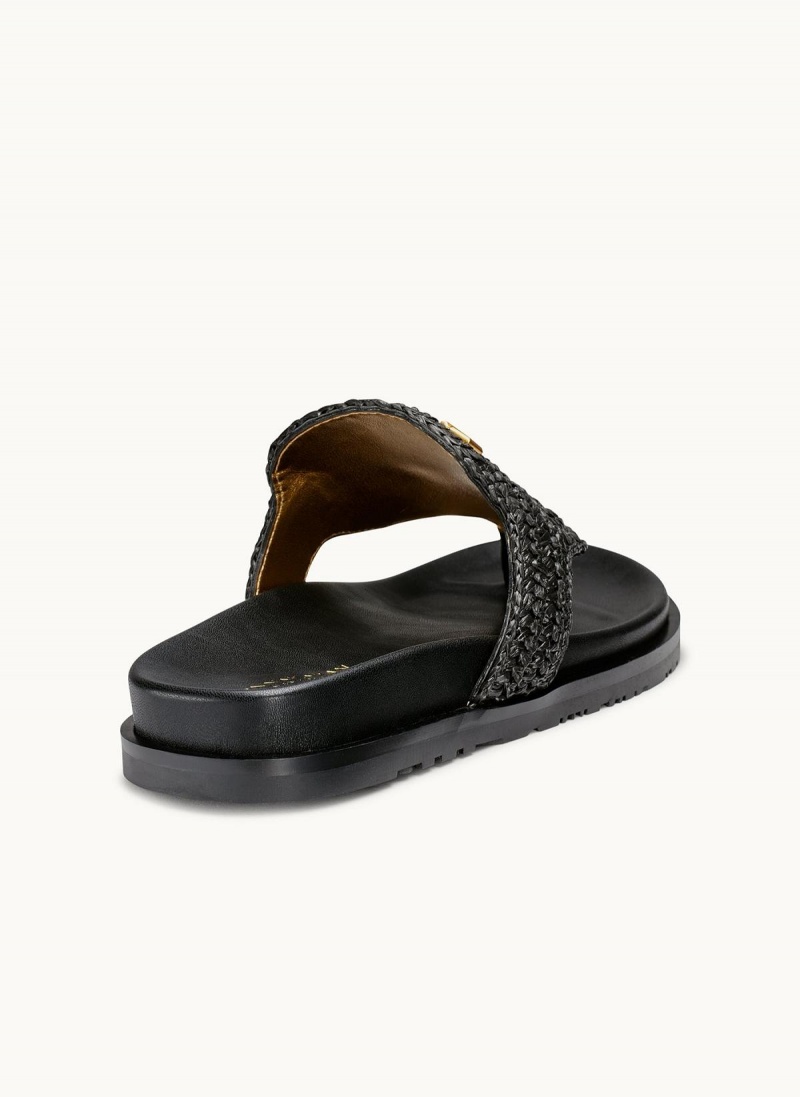 Donna Karan Hira Flat Sandals Black | UAE_DK75512