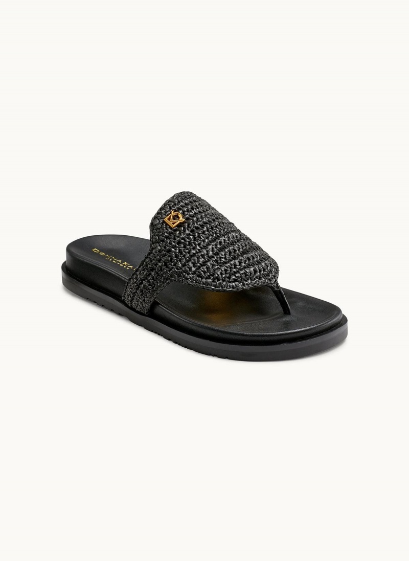 Donna Karan Hira Flat Sandals Black | UAE_DK75512