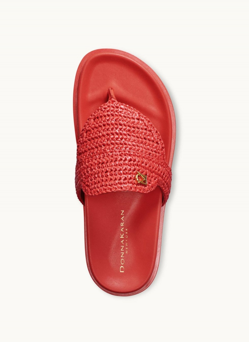 Donna Karan Hira Flat Sandals Red | UAE_DK63971