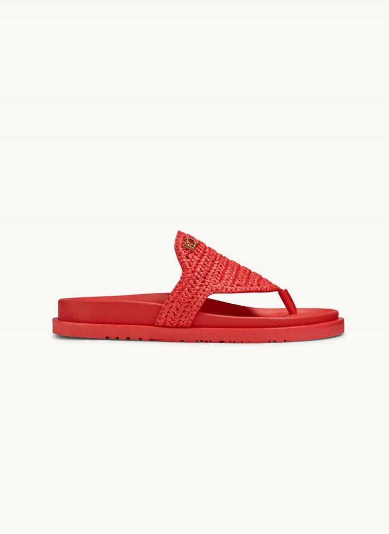 Donna Karan Hira Flat Sandals Red | UAE_DK63971