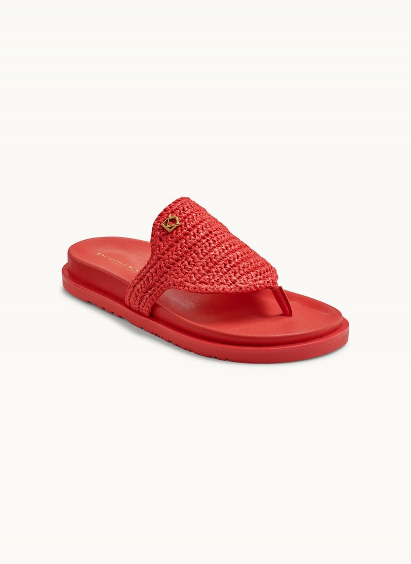 Donna Karan Hira Flat Sandals Red | UAE_DK63971