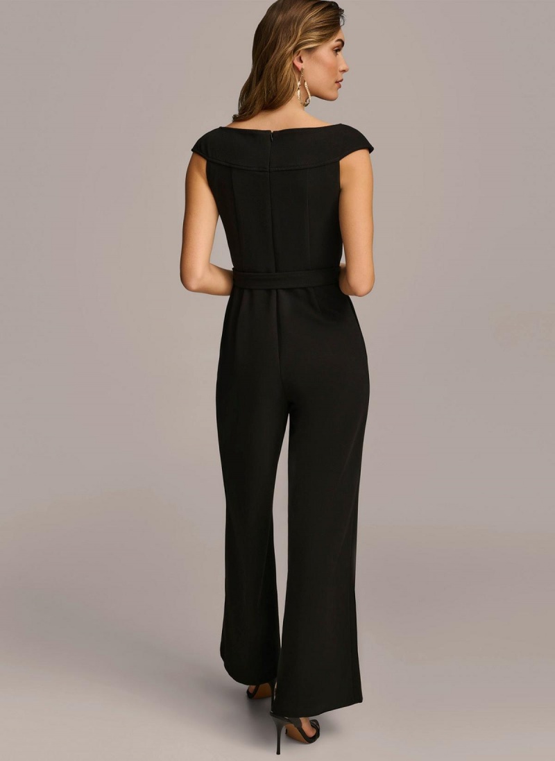 Donna Karan Jumpsuit With Hardware Belt Jumpsuit Black | UAE_DK19331