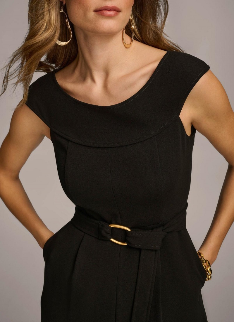 Donna Karan Jumpsuit With Hardware Belt Jumpsuit Black | UAE_DK19331