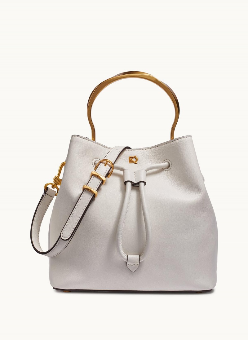 Donna Karan Lawrence Bucket Satchel White | UAE_DK69711