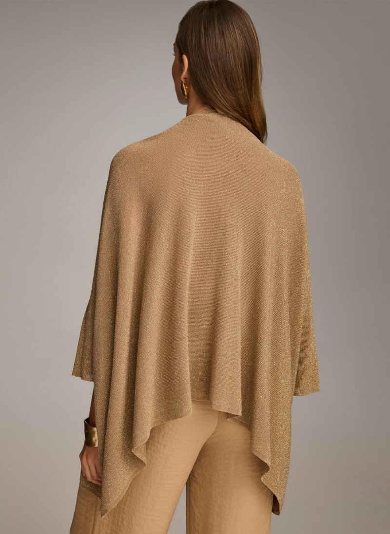 Donna Karan Lurex Cardigan Sweaters and Tops Gold | UAE_DK70234