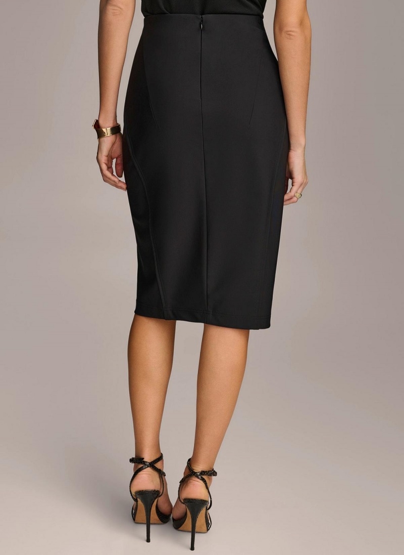 Donna Karan Midi Pencil Skirt Black | UAE_DK72145