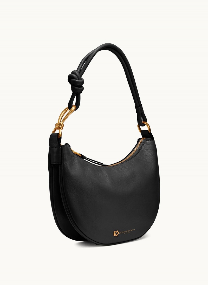 Donna Karan Roslyn Small Hobo Bag Black / Gold | UAE_DK78181