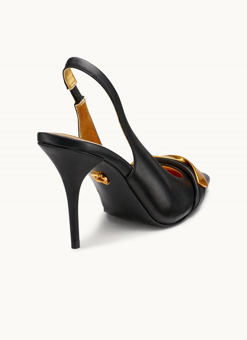 Donna Karan Sayer Slingback Heels Black | UAE_DK47930