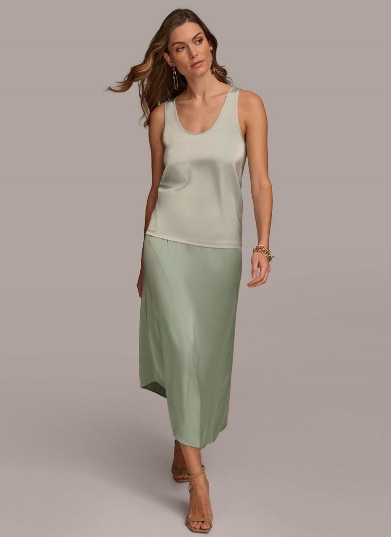 Donna Karan Scoop Neck Tank Skirt Blue | UAE_DK82991