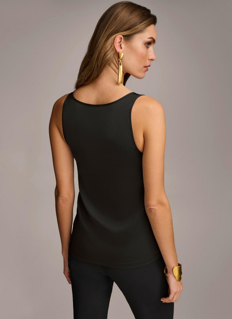 Donna Karan Sleeveless Shell Sweaters and Tops Black | UAE_DK99546