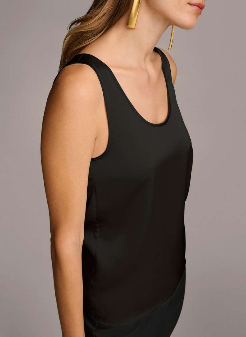 Donna Karan Sleeveless Shell Sweaters and Tops Black | UAE_DK99546