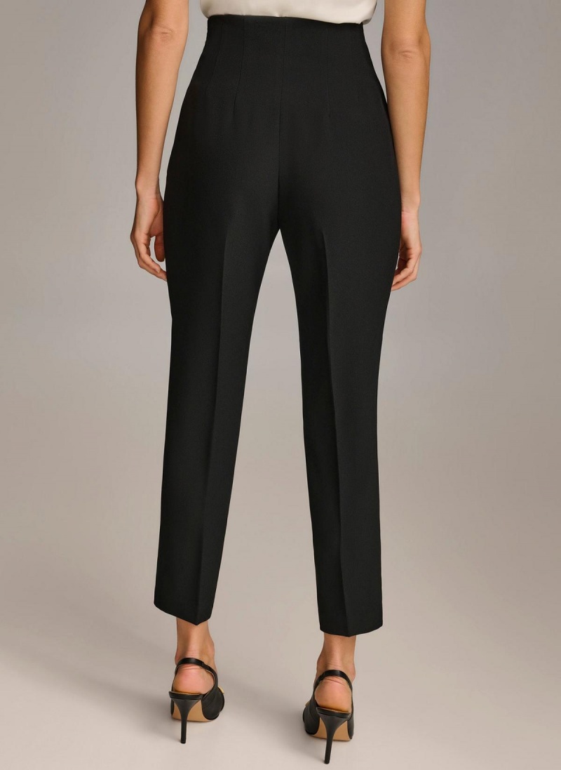 Donna Karan Slim Flat Front Pants Black | UAE_DK35068