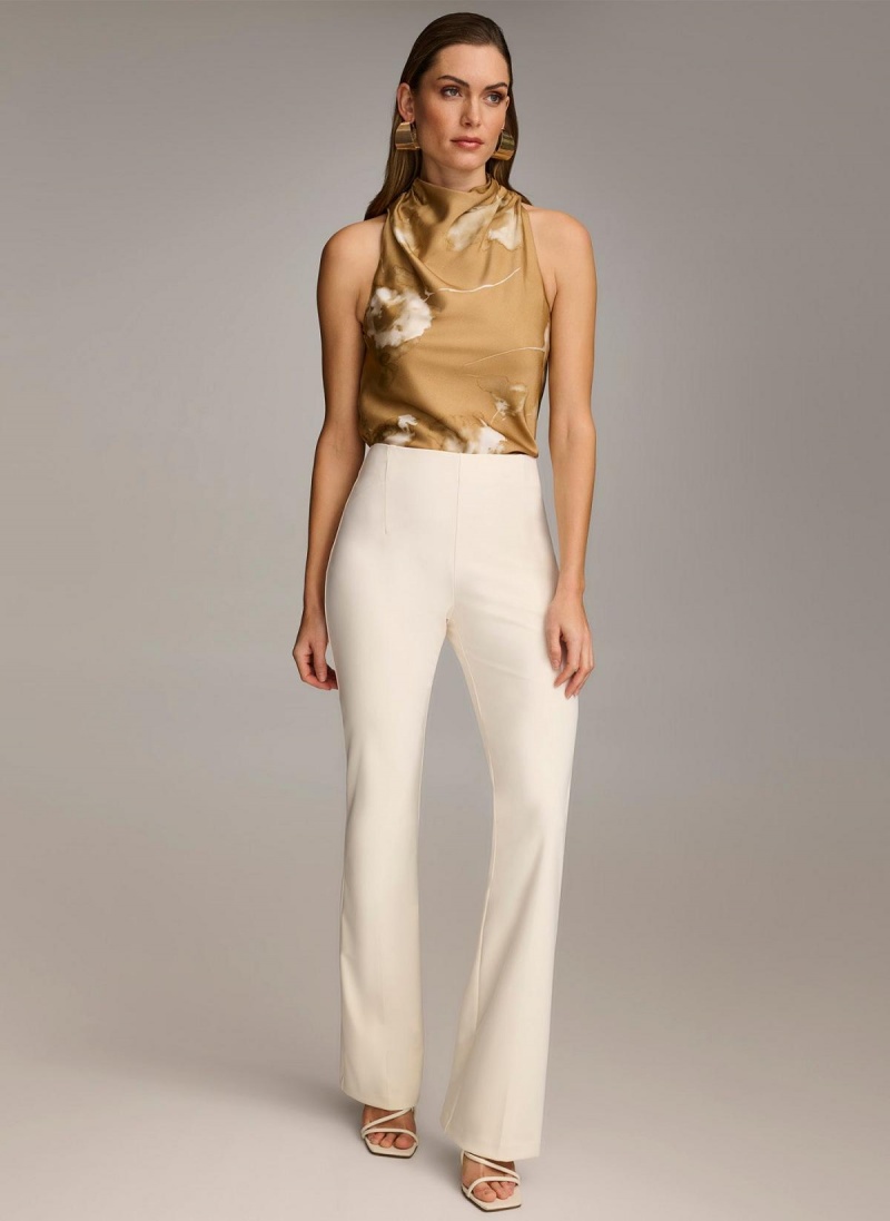 Donna Karan Wide Leg Pants White | UAE_DK86788