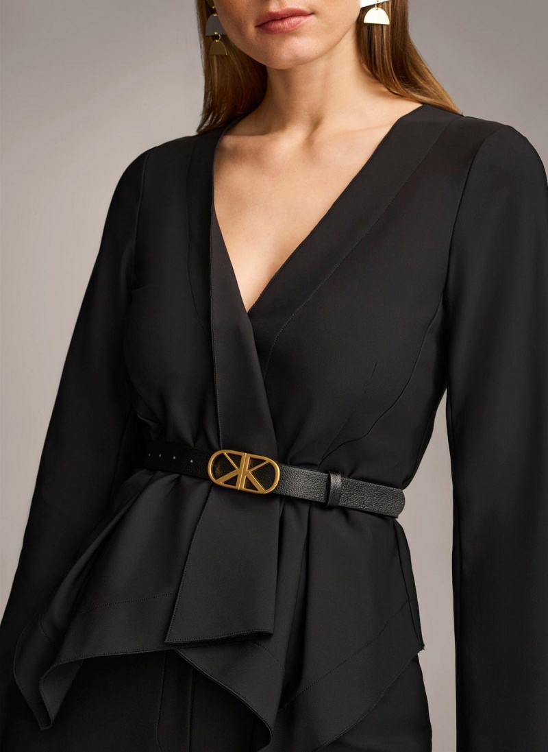 Donna Karan Wrap With Belt Jacket Black | UAE_DK83980